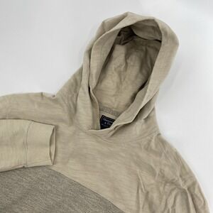 Abercrombie Fitch Hoodie Mens XXL Tan Colorblock Preppy Minimalist Neutral 2XL